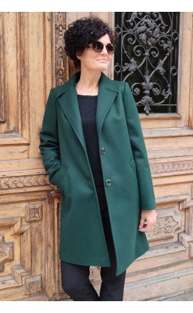 Modny płaszcz w zielonym kolorze, Atrakcyjne okrycia wierzchnie wizytowe od Choice