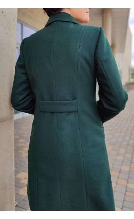 Zielony płaszczyk z stylowym kołnierzem, Piękne okrycia wierzchnie na co dzień do pracy od Choice