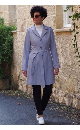 Midi płaszcz damski w odcieniu szarości - uniwersalna baza dla Twojej stylizacji, Moda i styl od marki Choice